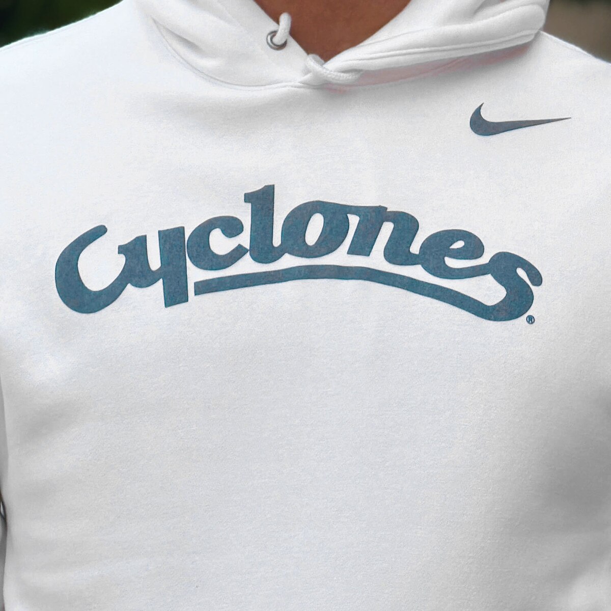 Nike Cyclones White Hood FA26 design close up